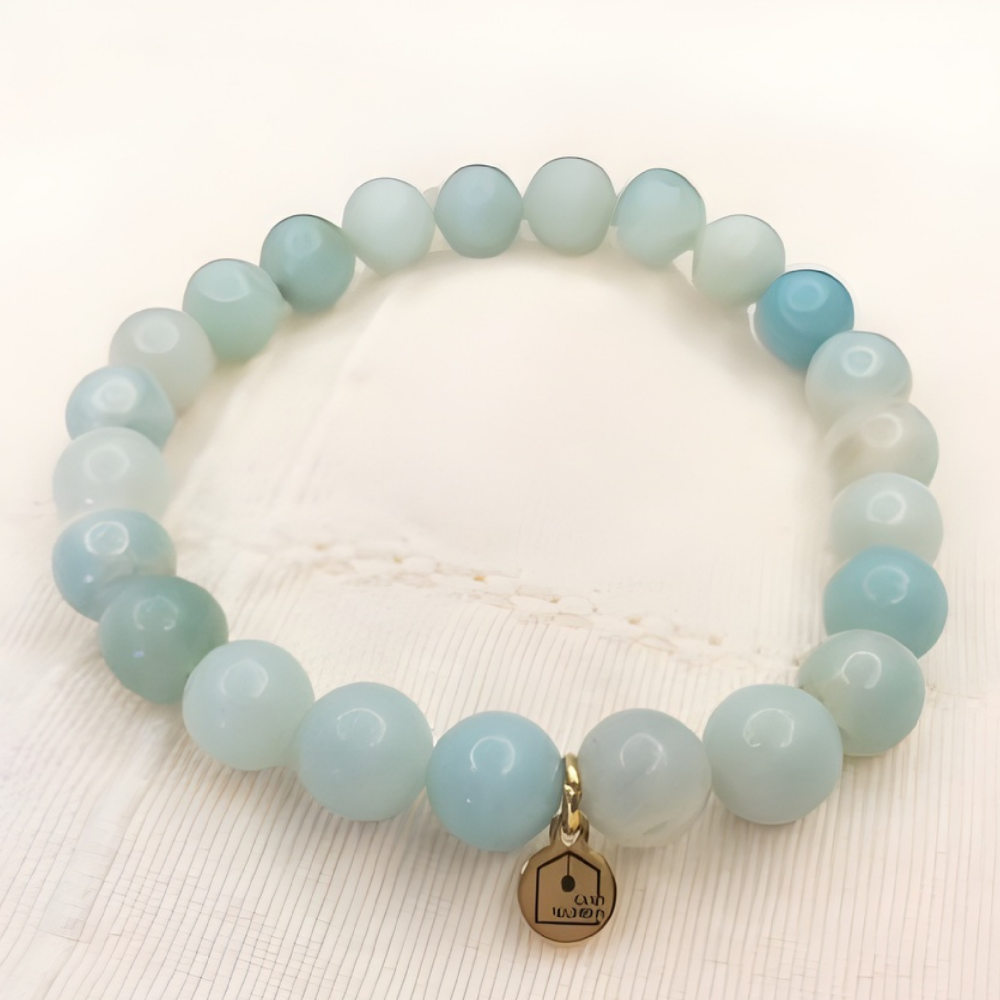 amazonite bead bracelet with charm