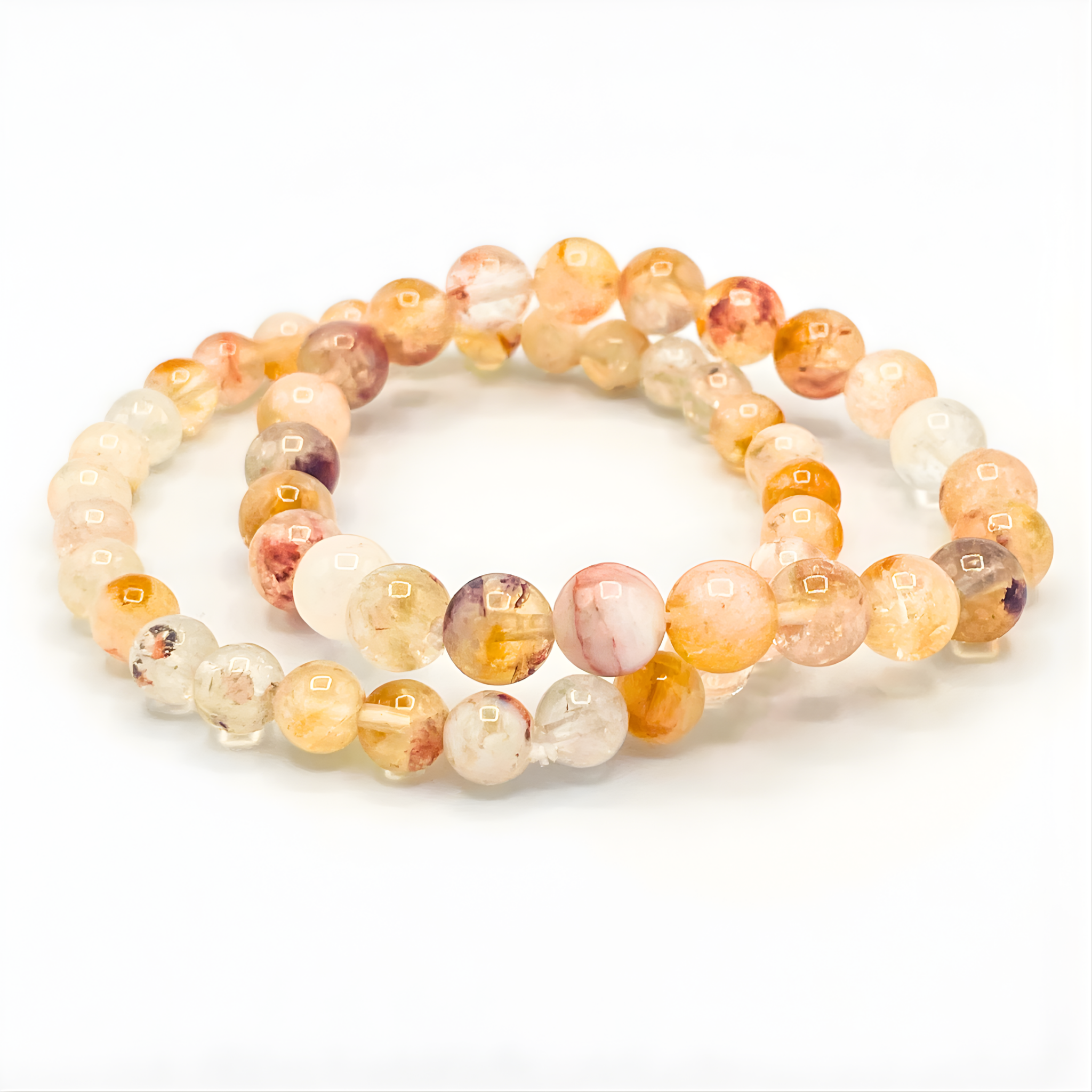 citrine crystal bead bracelet two group set
