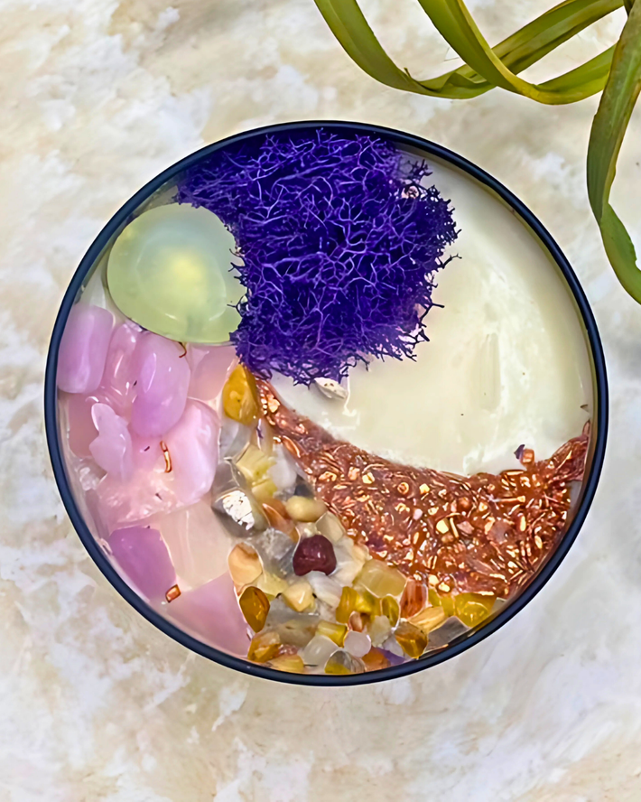 Cloud Nine Candle black jar greenery